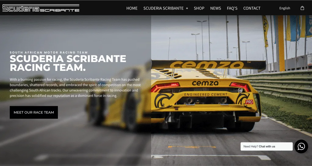 Motor Racing Website Design